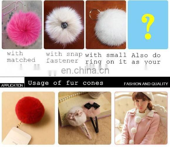 genuine fur trimming for beanie and garment two tone mixed color rabbit fur ball from china