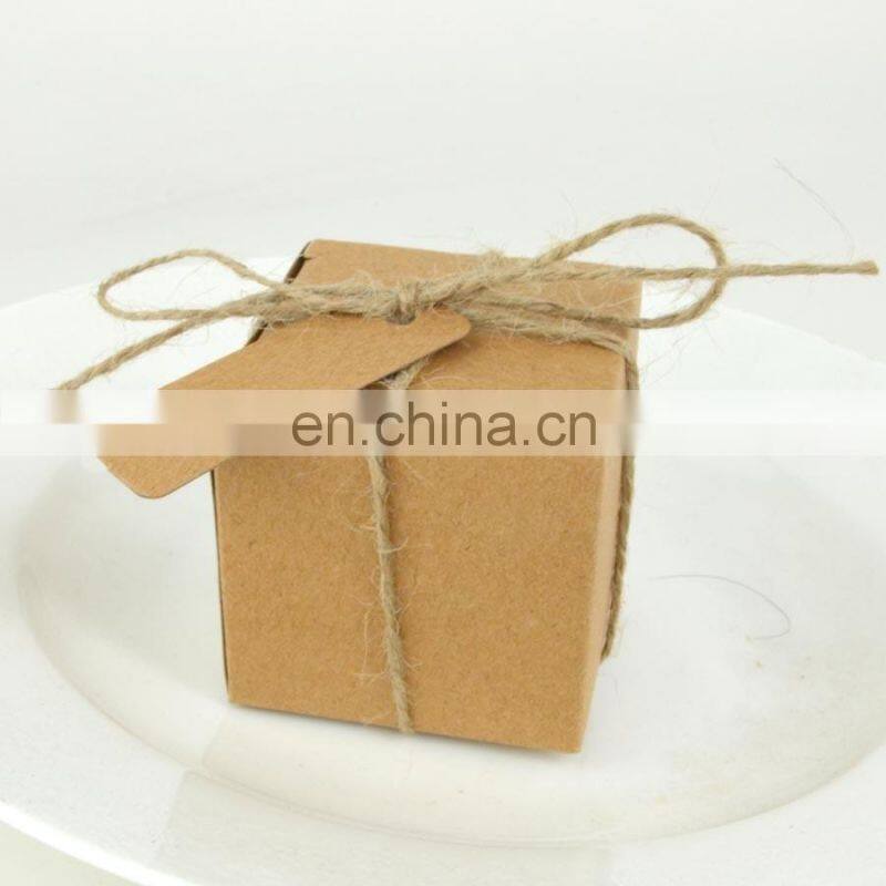 wedding favor gift boxes jute with rope wedding candy box
