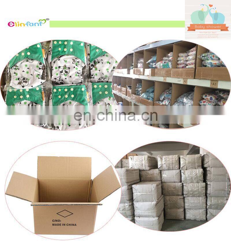 Elinfant Washable Coffee Fiber Fleece Cloth Diaper With Flexible tab Reusable Baby cloth diaper factory