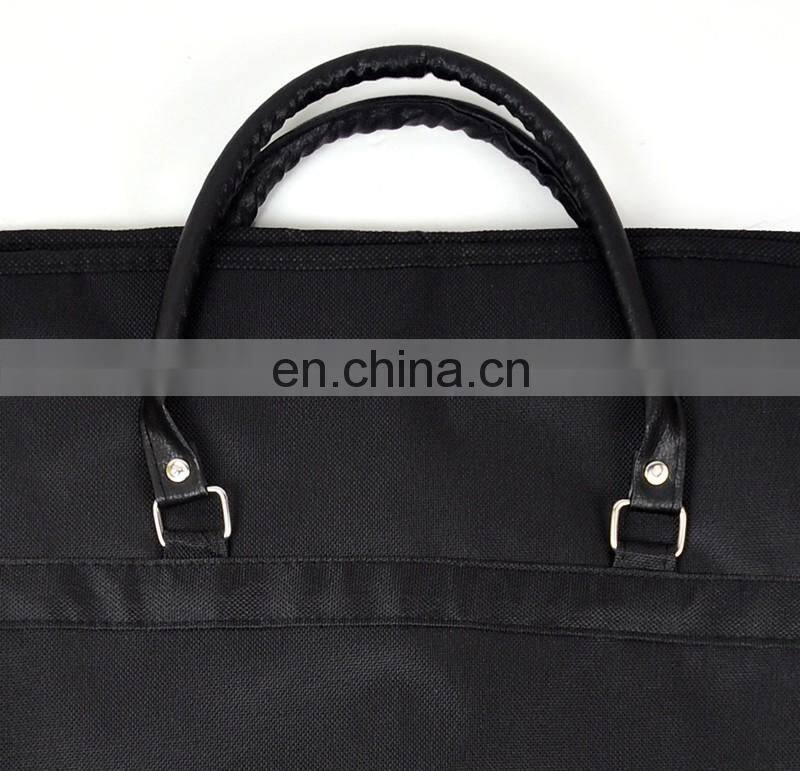 High qualited garment bags personalised suit bags leather handles zipper travel bag