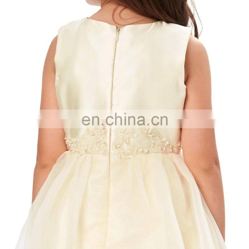 Grace Karin Full-Length Sleeveless Ivory Voile Satin Long Flower Girl Dress Baby Girl Summer Dress CL4491-2