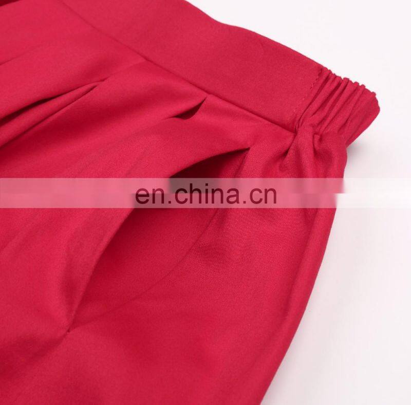 Grace Karin Women's Vintage Retro Pleated Red Cotton Summer Skirt 7 Patterns CL010401-7