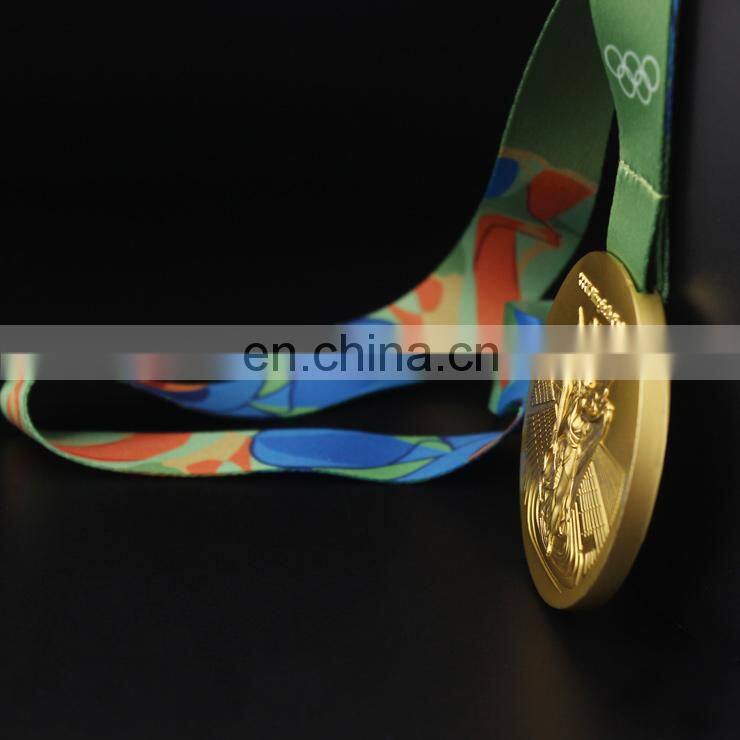 Custom brief style sport games with ribbon metal medal