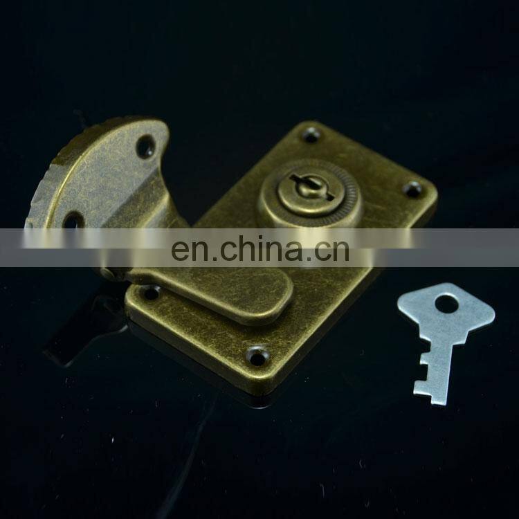 Custom Made Antique Bronze Travel Vanity Luggage Hasp Locking Case Latch With Key