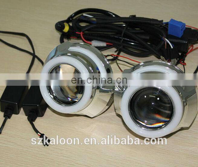 LED double angel eyes hid bixenon projector lens headlight