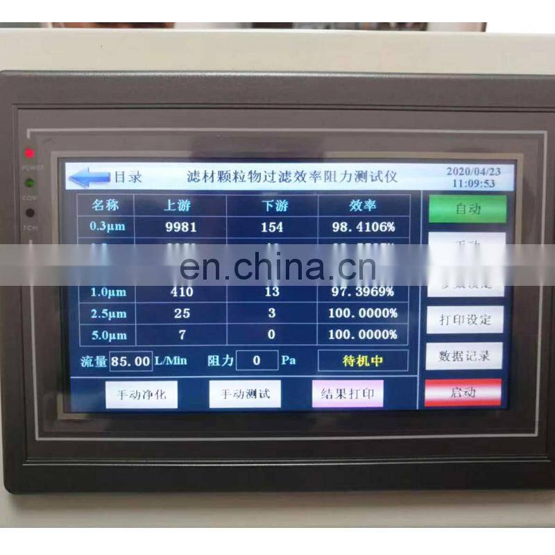 Particulate filtration tester and Particle Filtration Efficiency (PFE) Tester For Filter Material