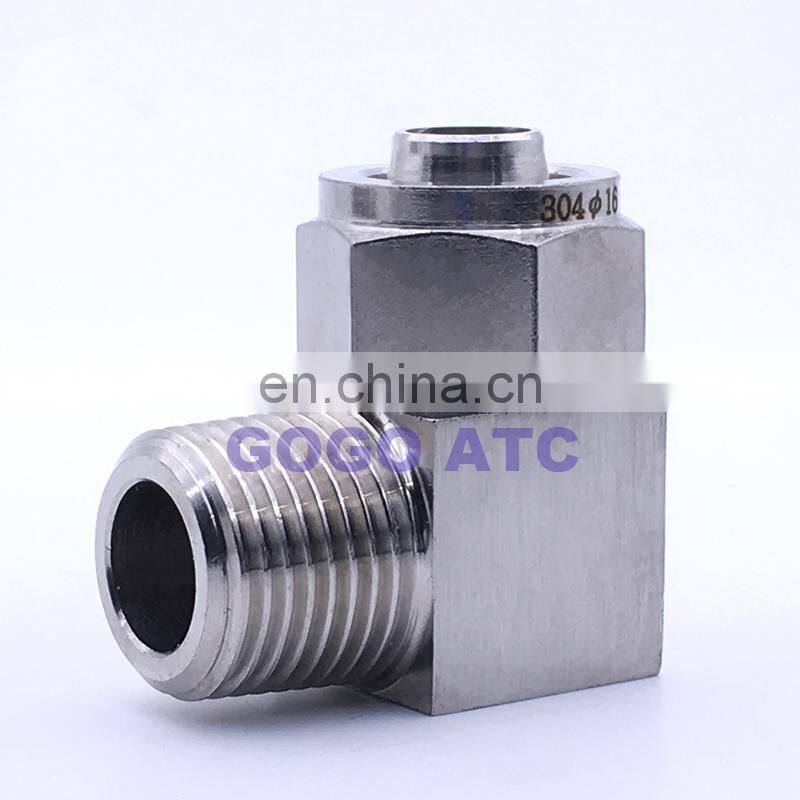 Quick coupler ZG1/4'',O.D 6mm male thread PU Nylon tube fast twist hose stainless steel 304 L type connector tank pipe fitting
