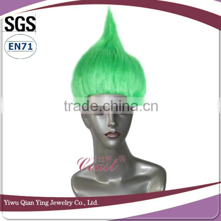 cheap wholesale high quality orange synthetic halloween big troll wig