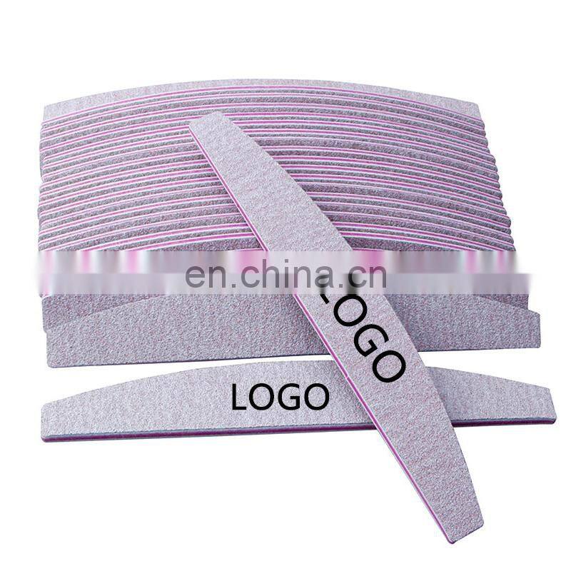 Professional High Quality Nail Files Rectangular Shape Custom Logo 80/80 100/100 100/180 Grit Zebra Double Side Nail File