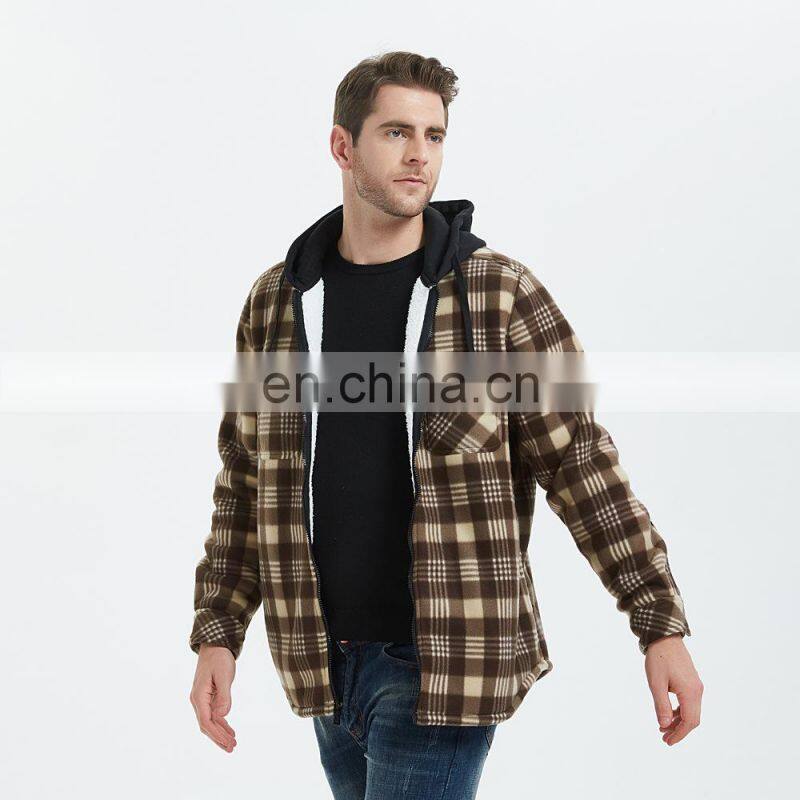 Christmas autumn and winter men's plus velvet thick warm jacket inch shirt men's trend student plaid shirt lamb velvet jacket