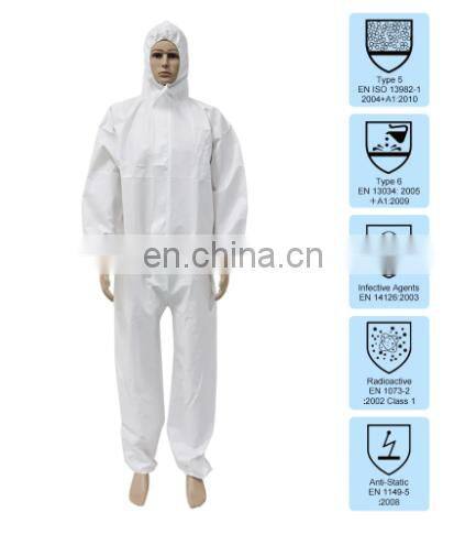 Ppes Suit Disposable Coveralls Type 5 6 Overalls En14126