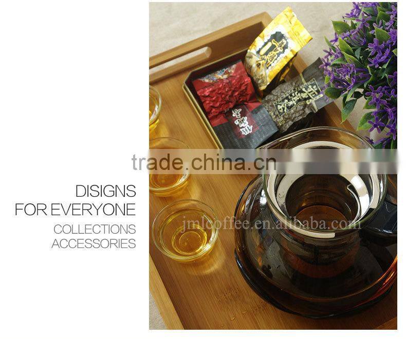 Glass Tea pot with various color to choose , Anti-slip design ,SS 304# tea filter