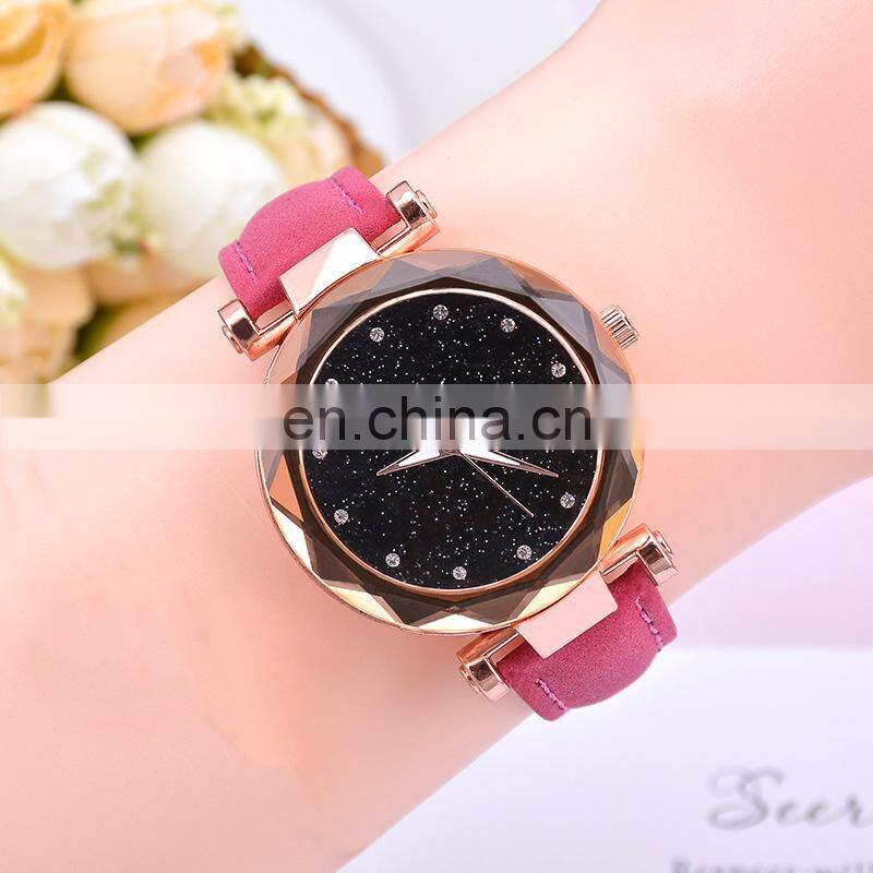 Casual Women Watches Starry Sky Quartz Wristwatch Female Clock Leather Fashion Ladies Wrist gold watch for women