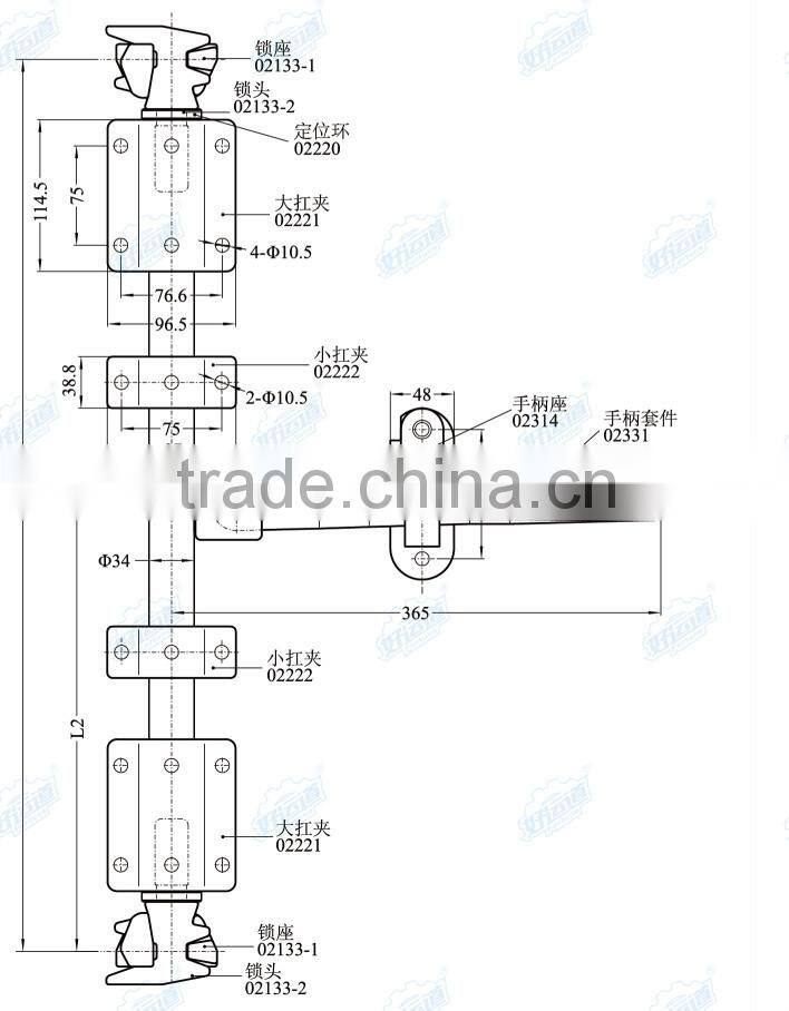 332131 Truck container stainless steel door handle
