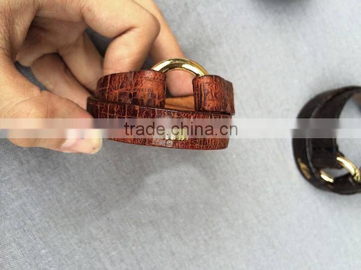 Personality High Feshion Genuine Leather Crocodile Parttern Crack Vintage Retro Style Hand Make Bracelet for mens