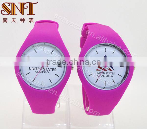 Nice silicone watch with Americe flag design dial on sale