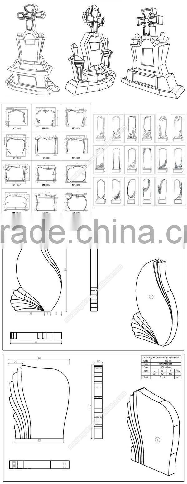 White Marble Headstone with Vases, White Marble Monument & Tombstone