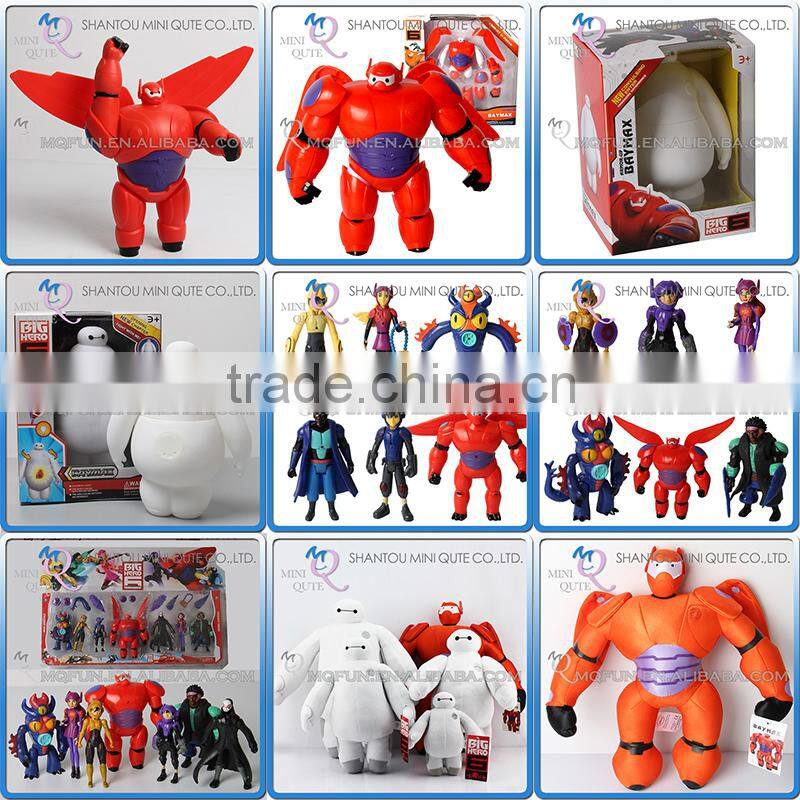 Mini Qute 6 in 1 America Hot Selling cartoon model big hero 6 baymax action figures kids collection educational toys NO.BH010