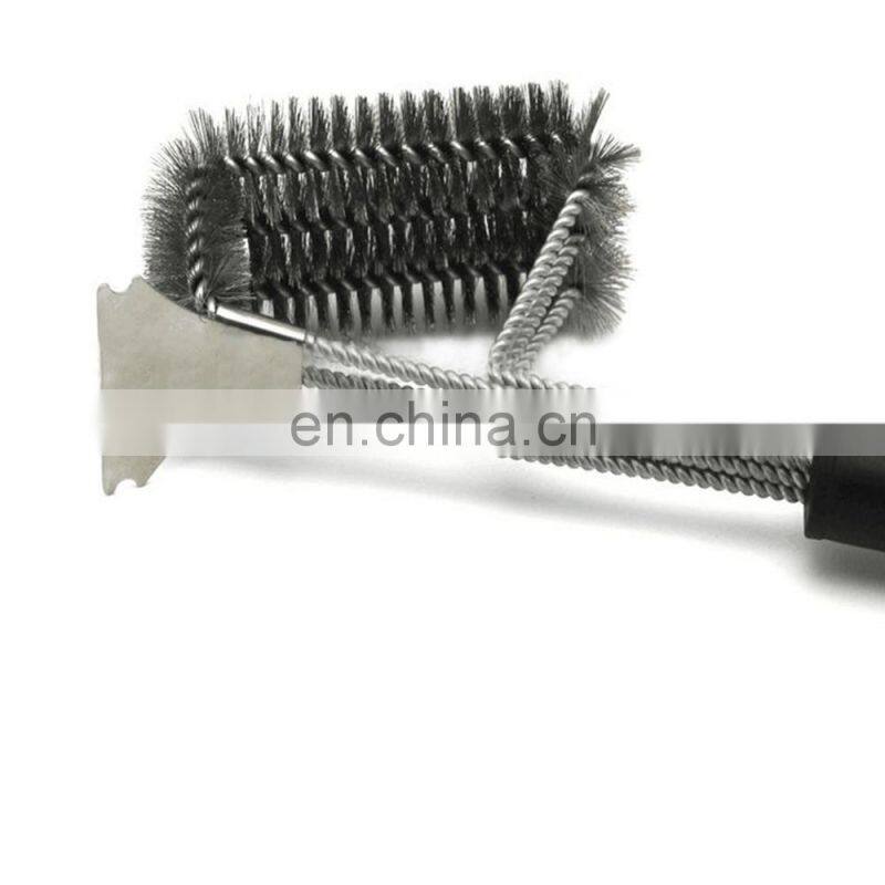 BBQ Grill Brush and Scraper BBQ Brush for Grill, Safe 18" Stainless Steel Woven Wire 3 in 1 Bristles Grill Cleaning Brush