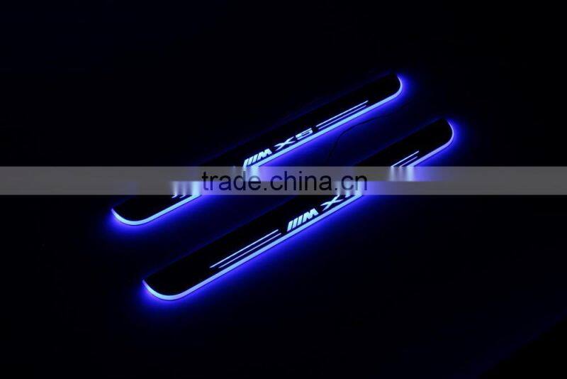 For E70 led moving flash sill scuff sill plate light new car styling door sill plate light auto spare accessory lamp