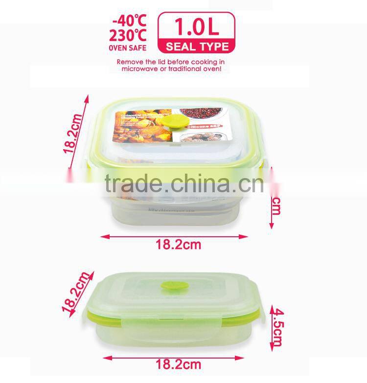 100% healthy harmless silicone food storage container