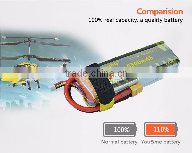 High Performance Rechargeable RC Battery Lipo Battery 5500mAh 7.4v 50C