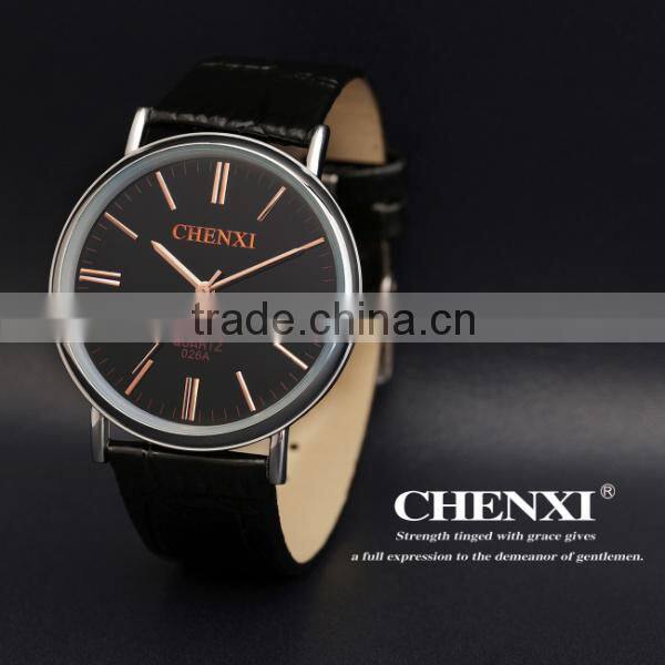 Ultra-thin men's leather watches belt ,fashion casual watches 026AML