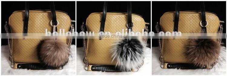 Fashion Popular Ladies Fur Ball Key Chain 100% Real Racoon Fur Keychains