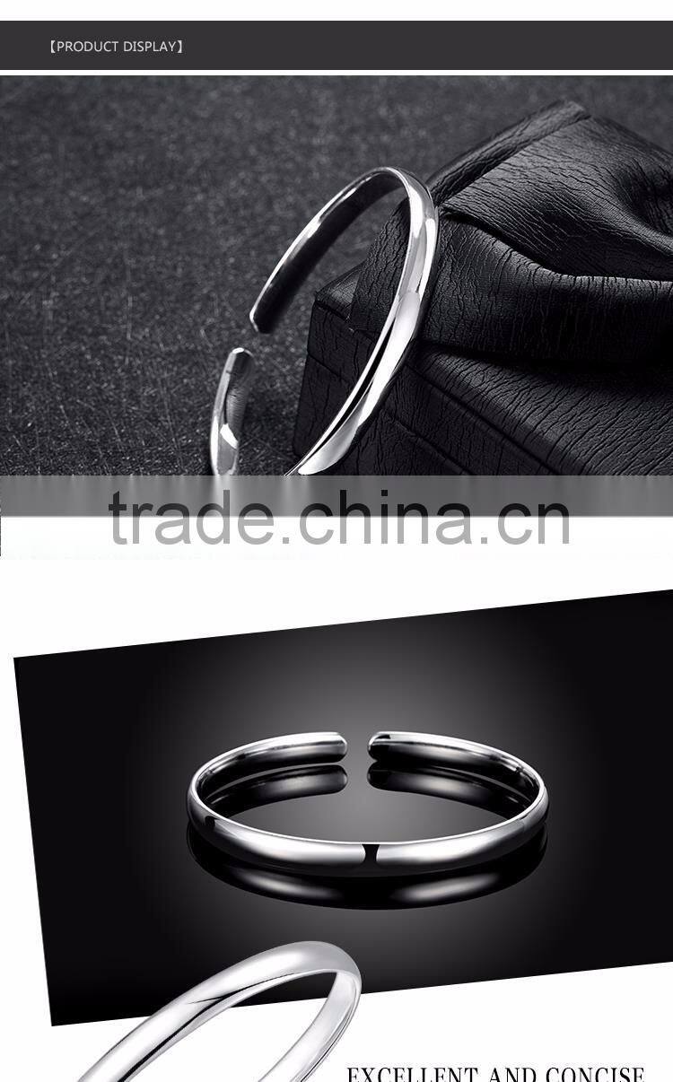 Simple elegant 925 solid silver custom bracelet