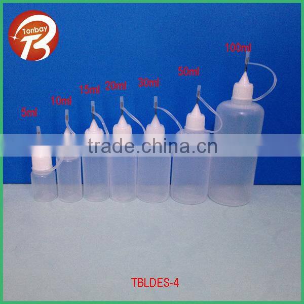 100ml LDPE e liquid empty bottles with stainless needle cap TBLDES-4