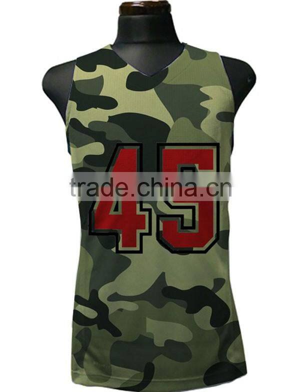 Quick dry camo wholesale running singlet in china