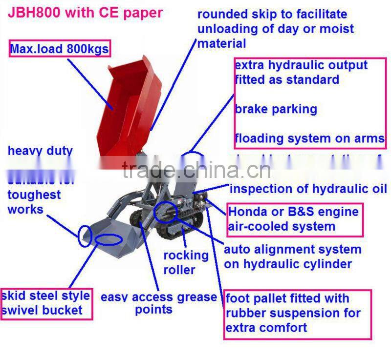 track dumper,load 500kgs,hydraulic transmission,1447mm ultrahigh dumping height