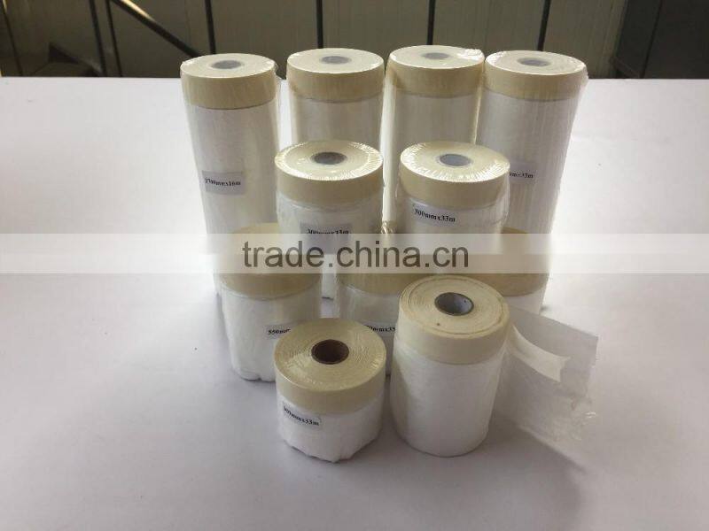 Pre-taped auto paint masking film plastic protective film roll