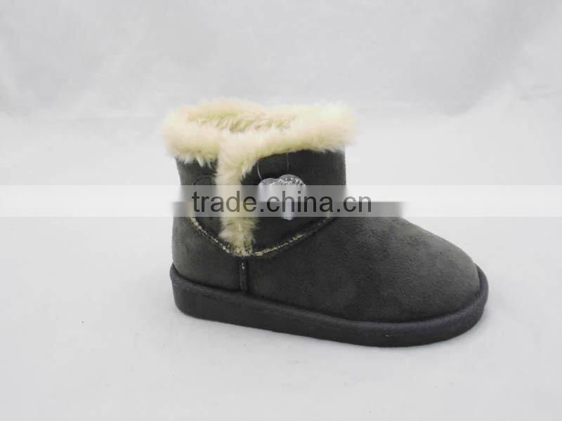 Hot sales button girls warm winter snow boots