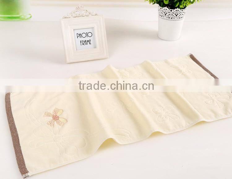 Factory Price Cotton Embroidered Butterfly Cut Pile Face Towel