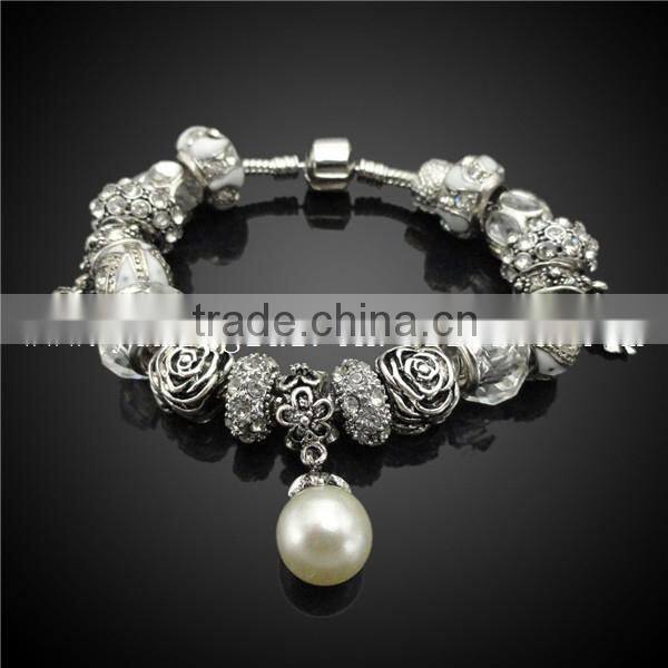 custom personalized silicone bracelet jewelry ,pearl silver bracelet jewelry ,exquisite bracelet jewelry