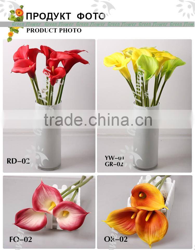 2016 wholesales Real Touch Calla Lily PU latex Artificial Flowers Home Decorative Flowers Wedding Decoration