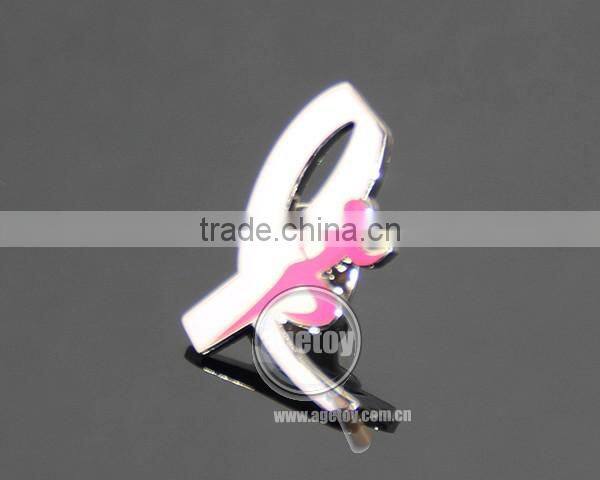 Japan High Quality Mammary Glands Cancer Prevention And Cure Public Welfare Pink Ribbon Metal Souvenir Pin Badge