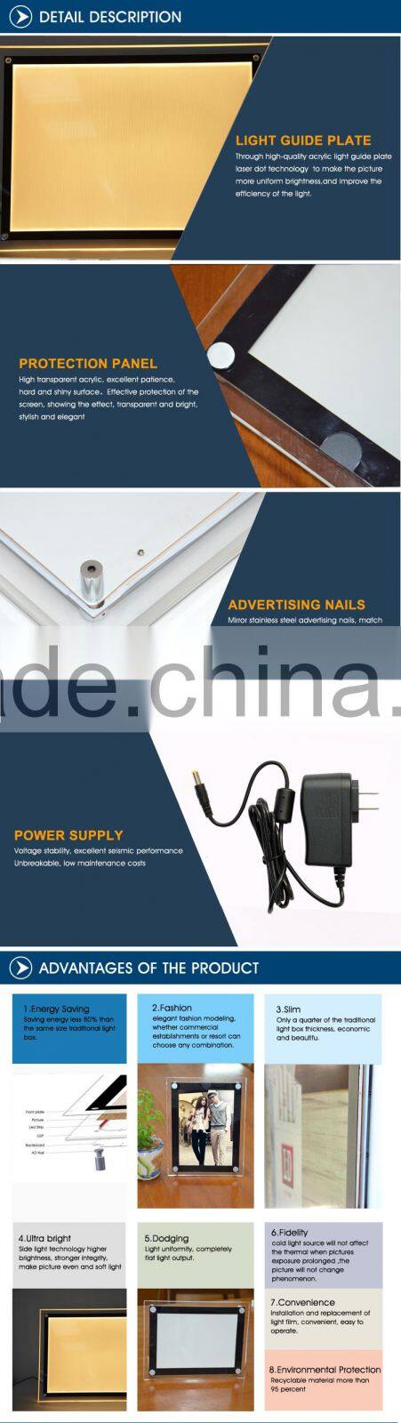 Edgelight PF9 ABS Plastic round signs advertising