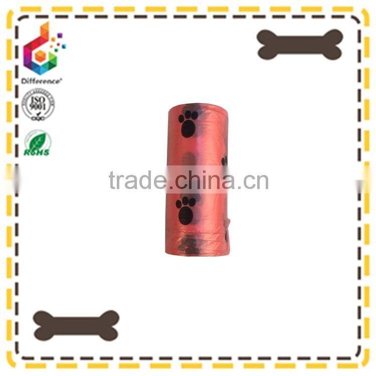 dog foot printed biodegradable pet poop bags