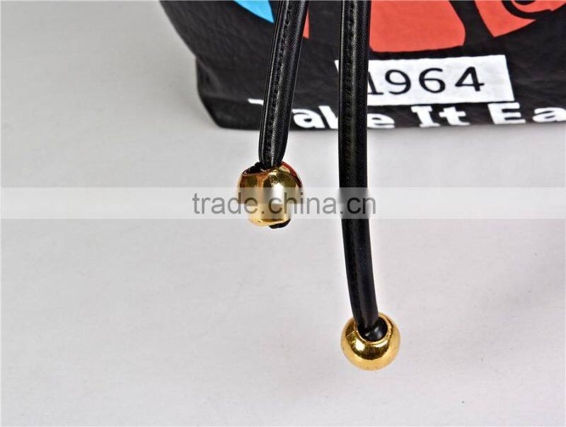 fashion custom printed logo leather elegant tote bag factory