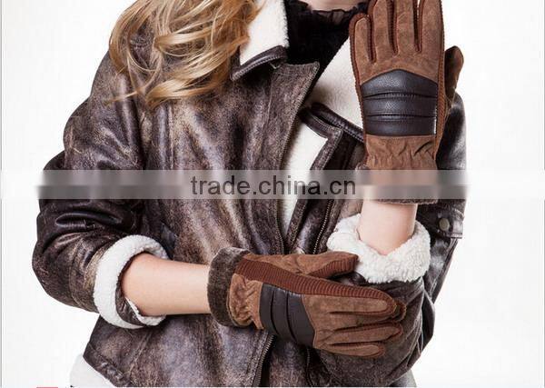 2014 Women Fahion Black Leather Long Glove for Party