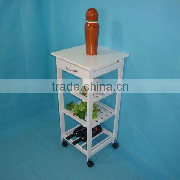 MDF Kitchen Cart with Drawer and Wheels