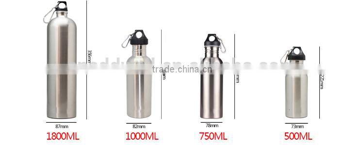 Outdoor 500ml 750ml 1000ml portable stainless steel sport bottle