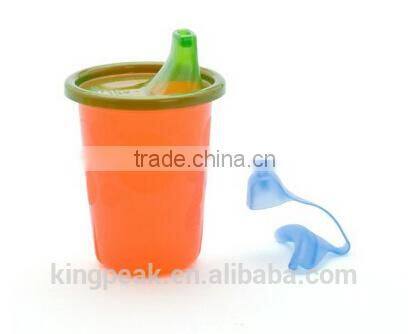 2015 Best Selling BPA free 296ml sippy Cup/Baby traning cup with spill proof sippy lids/Plastic drink cup
