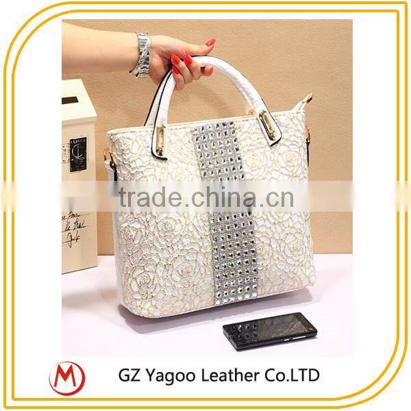 bud silk leather hangbag set auger single shoulder bag cross body bag