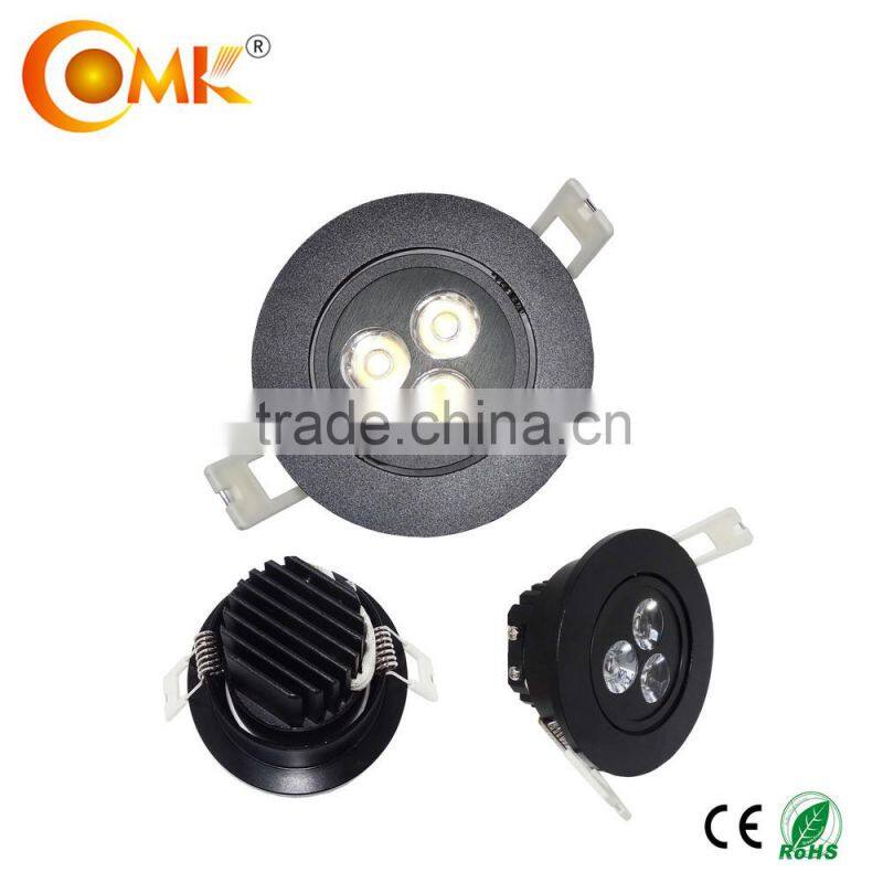 2015 led hot sell black round ceiling spotlight