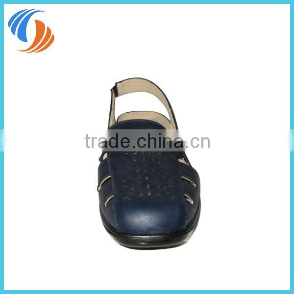 Women Navy Small Holes PU Leather Shoes