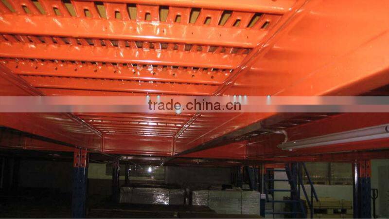 Functional mezzanine floor shelf rack