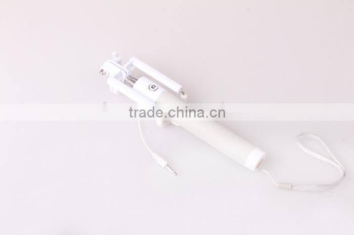 Wired Selfie Stick Handheld Monopod Built-in Shutter Extendable with Fold Holder For iPhone Samsung Smartphone Any Phones Camera